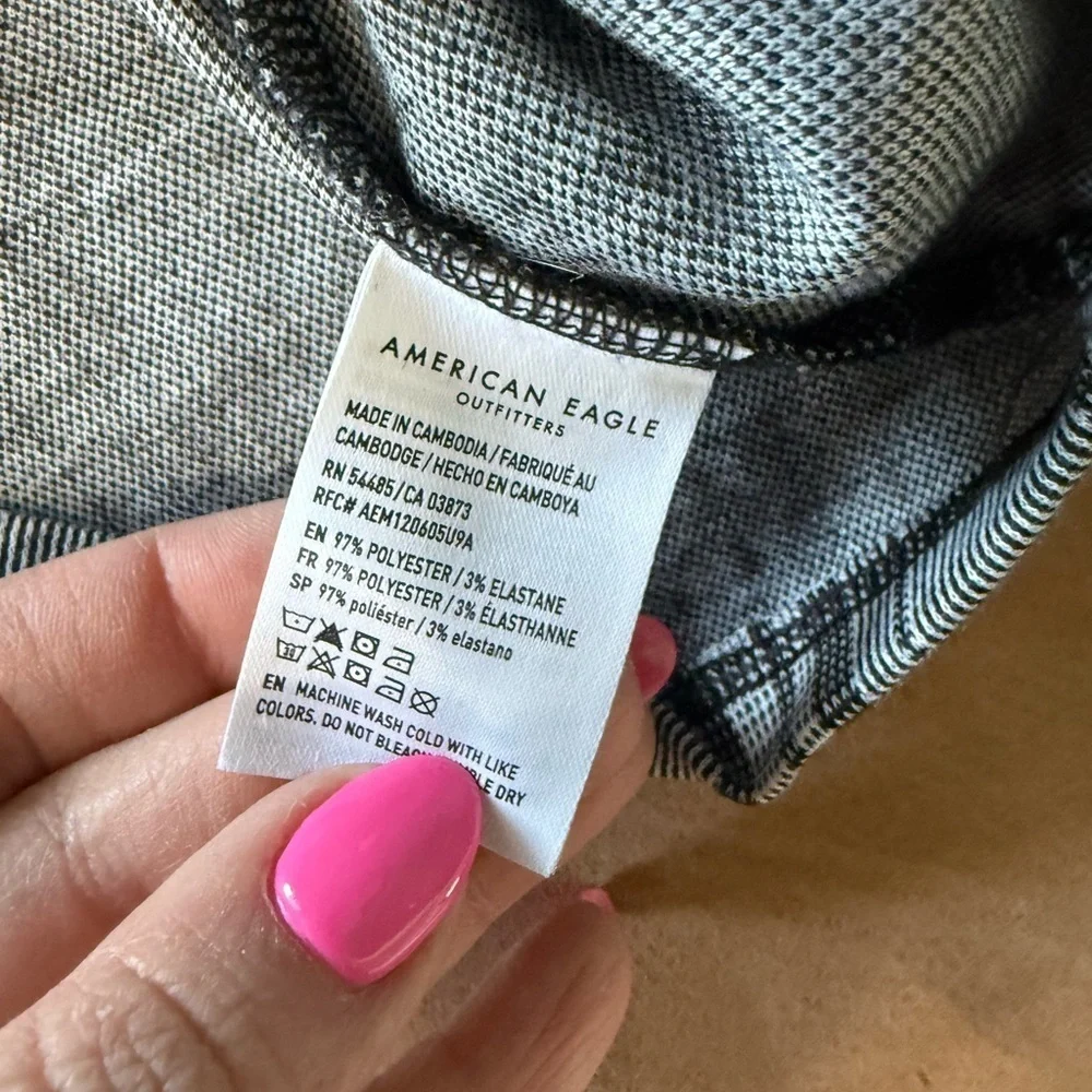 NWT American Eagle Gray Plaid Tube Top Size Large